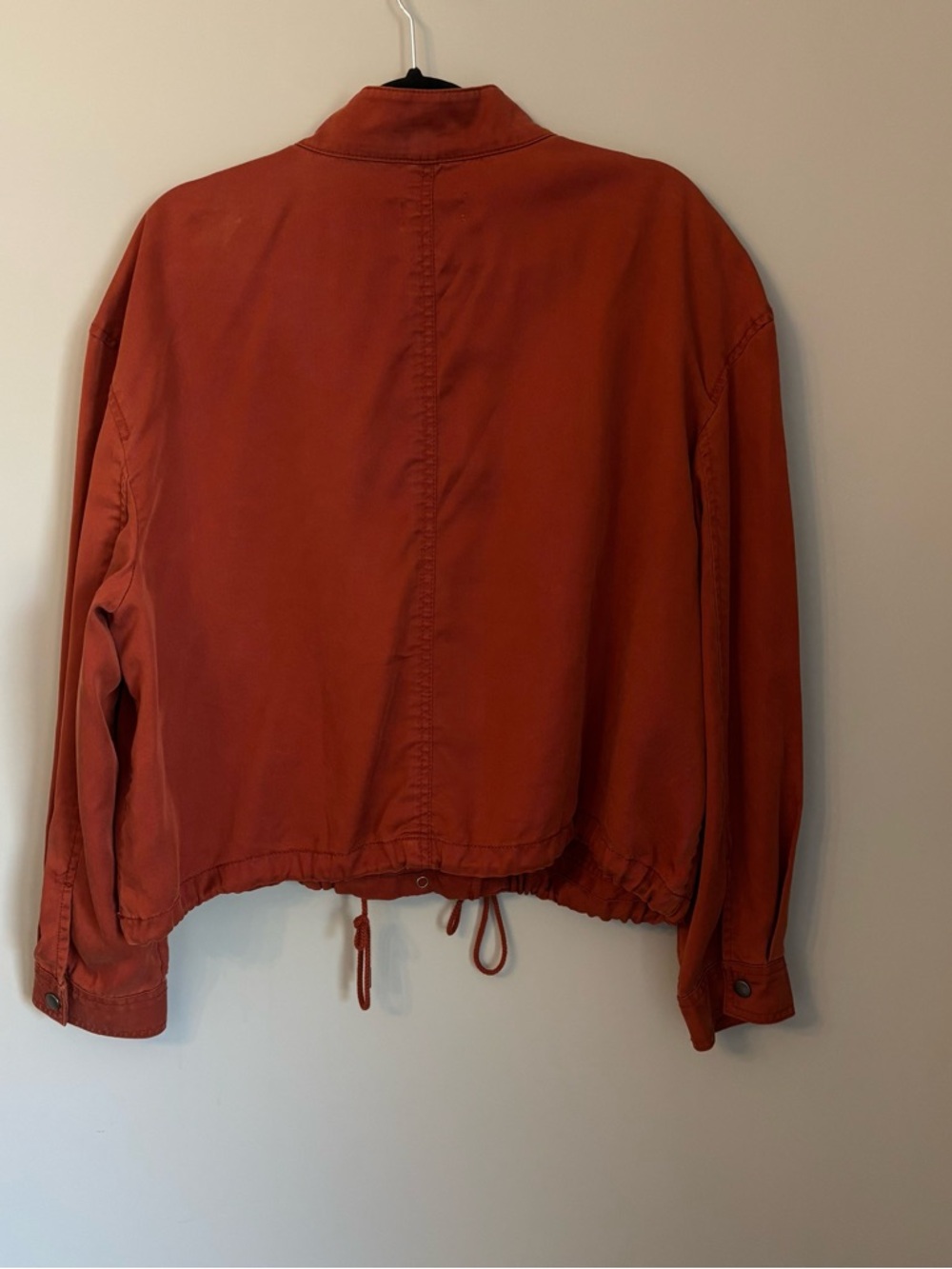 LOFT Utility Jacket XL Rust Orange Cropped Lightweight Drawstring Hem - Picture 2 of 11